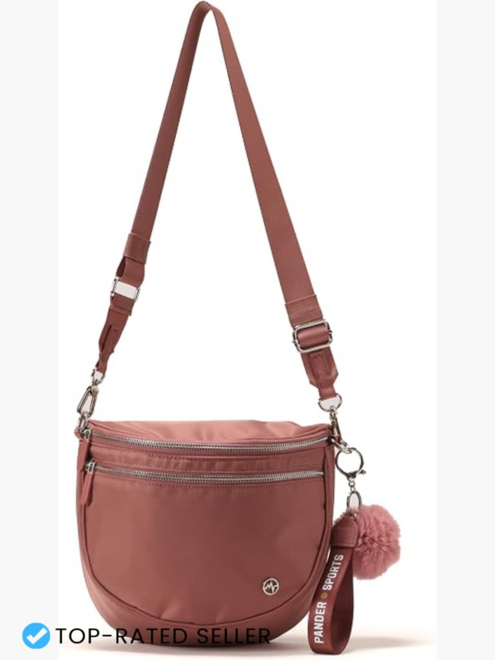 Medium Nylon Crossbody Bag Adjustable Strap Multi-Pocket Structured Everyday